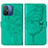 Custodia Portafoglio In Pelle Farfalla Cover con Supporto YB2 per Xiaomi Redmi 12C 4G Verde