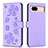Custodia Portafoglio In Pelle Fiori Cover con Supporto BF1 per Google Pixel 8a 5G Viola