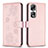 Custodia Portafoglio In Pelle Fiori Cover con Supporto BF1 per Huawei Honor 90 Pro 5G Oro Rosa