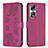 Custodia Portafoglio In Pelle Fiori Cover con Supporto BF1 per Huawei Honor 90 Pro 5G Rosa Caldo