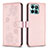 Custodia Portafoglio In Pelle Fiori Cover con Supporto BF1 per Huawei Honor X8b Oro Rosa