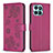 Custodia Portafoglio In Pelle Fiori Cover con Supporto BF1 per Huawei Honor X8b Rosa Caldo