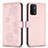 Custodia Portafoglio In Pelle Fiori Cover con Supporto BF1 per Oppo A54 5G Oro Rosa