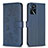 Custodia Portafoglio In Pelle Fiori Cover con Supporto BF1 per Oppo A54s Blu