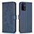 Custodia Portafoglio In Pelle Fiori Cover con Supporto BF1 per Oppo A74 5G Blu