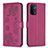 Custodia Portafoglio In Pelle Fiori Cover con Supporto BF1 per Oppo A74 5G Rosa Caldo