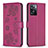 Custodia Portafoglio In Pelle Fiori Cover con Supporto BF1 per Oppo A77 4G Rosa Caldo