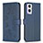 Custodia Portafoglio In Pelle Fiori Cover con Supporto BF1 per Oppo A96 5G Blu