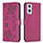 Custodia Portafoglio In Pelle Fiori Cover con Supporto BF1 per Oppo A96 5G Rosa Caldo