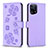 Custodia Portafoglio In Pelle Fiori Cover con Supporto BF1 per Oppo Find X5 5G Viola