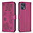 Custodia Portafoglio In Pelle Fiori Cover con Supporto BF1 per Oppo Find X5 Pro 5G Rosa Caldo