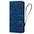 Custodia Portafoglio In Pelle Fiori Cover con Supporto HF2 per Huawei Honor X8b Blu