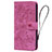 Custodia Portafoglio In Pelle Fiori Cover con Supporto HF2 per Huawei Honor X8b Rosa Caldo