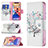 Custodia Portafoglio In Pelle Fiori Cover con Supporto L01 per Apple iPhone 13 Multicolore