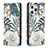 Custodia Portafoglio In Pelle Fiori Cover con Supporto L01 per Apple iPhone 13 Pro Max Multicolore