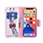 Custodia Portafoglio In Pelle Fiori Cover con Supporto L01 per Apple iPhone 14 Plus Rosa