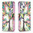 Custodia Portafoglio In Pelle Fiori Cover con Supporto L02 per Apple iPhone 13 Multicolore