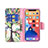 Custodia Portafoglio In Pelle Fiori Cover con Supporto L02 per Apple iPhone 13 Multicolore