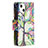 Custodia Portafoglio In Pelle Fiori Cover con Supporto L03 per Apple iPhone 13 Multicolore