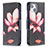 Custodia Portafoglio In Pelle Fiori Cover con Supporto L07 per Apple iPhone 13 Marrone