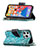 Custodia Portafoglio In Pelle Fiori Cover con Supporto per Apple iPhone 13 Pro Max Ciano