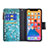 Custodia Portafoglio In Pelle Fiori Cover con Supporto per Apple iPhone 13 Pro Max Ciano