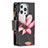 Custodia Portafoglio In Pelle Fiori Cover con Supporto per Apple iPhone 13 Pro Max Marrone