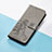 Custodia Portafoglio In Pelle Fiori Cover con Supporto per Google Pixel 4 Grigio