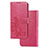 Custodia Portafoglio In Pelle Fiori Cover con Supporto per Google Pixel 4 XL Rosa Caldo