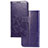 Custodia Portafoglio In Pelle Fiori Cover con Supporto per Google Pixel 4 XL Viola