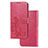 Custodia Portafoglio In Pelle Fiori Cover con Supporto per Google Pixel 4a 5G Rosa Caldo
