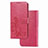 Custodia Portafoglio In Pelle Fiori Cover con Supporto per Google Pixel 4a Rosa Caldo