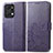 Custodia Portafoglio In Pelle Fiori Cover con Supporto per Huawei Honor X7a Viola