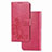 Custodia Portafoglio In Pelle Fiori Cover con Supporto per Huawei Mate 40 Rosso