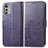 Custodia Portafoglio In Pelle Fiori Cover con Supporto per Motorola Moto E32s Viola