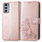 Custodia Portafoglio In Pelle Fiori Cover con Supporto per Motorola Moto Edge Lite 5G Rosa