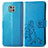 Custodia Portafoglio In Pelle Fiori Cover con Supporto per Motorola Moto G Power (2021) Blu