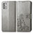 Custodia Portafoglio In Pelle Fiori Cover con Supporto per Motorola Moto G Stylus (2021) Grigio