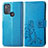 Custodia Portafoglio In Pelle Fiori Cover con Supporto per Motorola Moto G50 Blu
