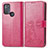 Custodia Portafoglio In Pelle Fiori Cover con Supporto per Motorola Moto G50 Rosso