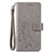 Custodia Portafoglio In Pelle Fiori Cover con Supporto per Motorola Moto One Fusion Plus Grigio