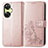 Custodia Portafoglio In Pelle Fiori Cover con Supporto per OnePlus Nord CE 3 5G Oro Rosa
