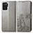 Custodia Portafoglio In Pelle Fiori Cover con Supporto per Oppo A94 4G Grigio