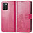 Custodia Portafoglio In Pelle Fiori Cover con Supporto per Oppo Reno6 Z 5G Rosso