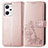 Custodia Portafoglio In Pelle Fiori Cover con Supporto per Oppo Reno7 A Rosa