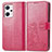 Custodia Portafoglio In Pelle Fiori Cover con Supporto per Oppo Reno7 A Rosso