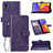 Custodia Portafoglio In Pelle Fiori Cover con Supporto per Samsung Galaxy A21 SC-42A