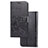 Custodia Portafoglio In Pelle Fiori Cover con Supporto per Samsung Galaxy A51 4G Nero