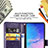 Custodia Portafoglio In Pelle Fiori Cover con Supporto per Samsung Galaxy A91