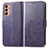 Custodia Portafoglio In Pelle Fiori Cover con Supporto per Samsung Galaxy F13 4G Viola